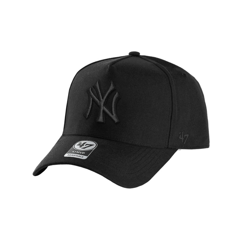 New York Yankees ’47 MLB Black On Black MVP DT Snapback Hat – Black