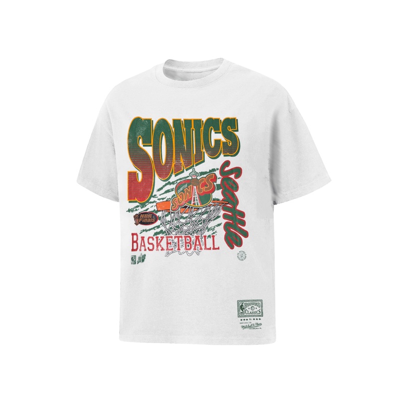 Seattle Supersonics Mitchell & Ness NBA Basketed Vintage T-Shirt – Vintage White