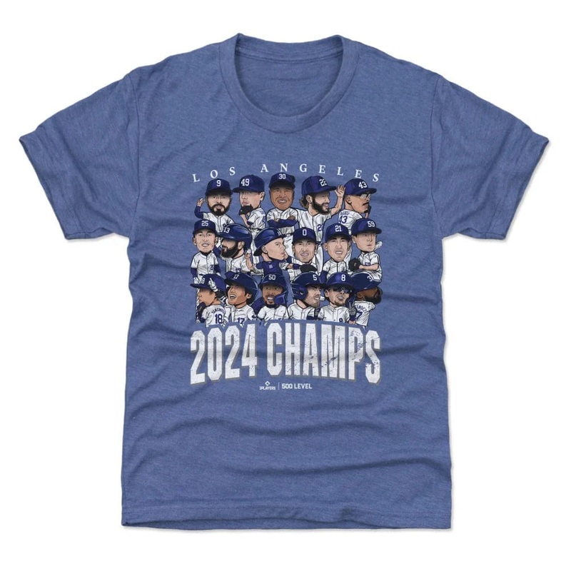 Youths Los Angeles Dodgers 500 Level MLB Champs Group T-Shirt – Tri Blue
