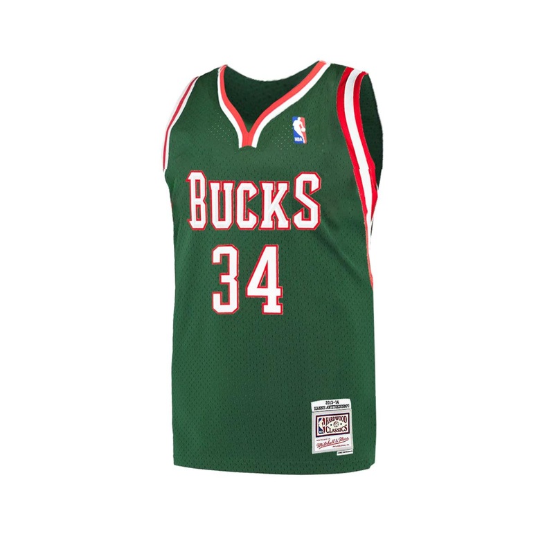 Giannis Antetokounmpo Milwaukee Bucks Mitchell & Ness NBA 13-14 Swingman Jersey – Green