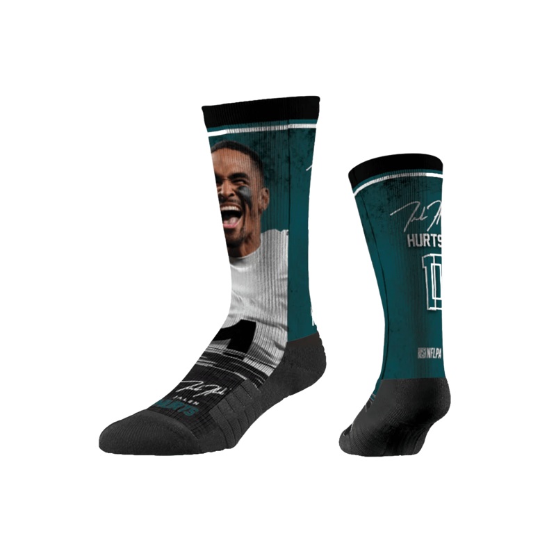 Jalen Hurts Philadelphia Eagles Strideline NFL Profile Premium Sub Crew Socks