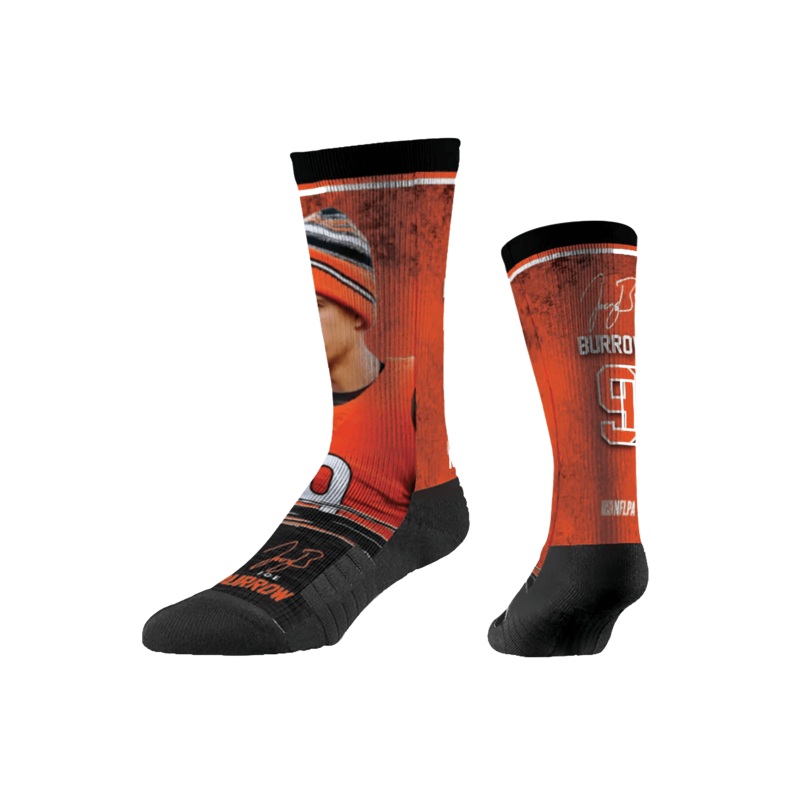 Joe Burrow Cincinnati Bengals Strideline NFL Profile Premium Sub Crew Socks