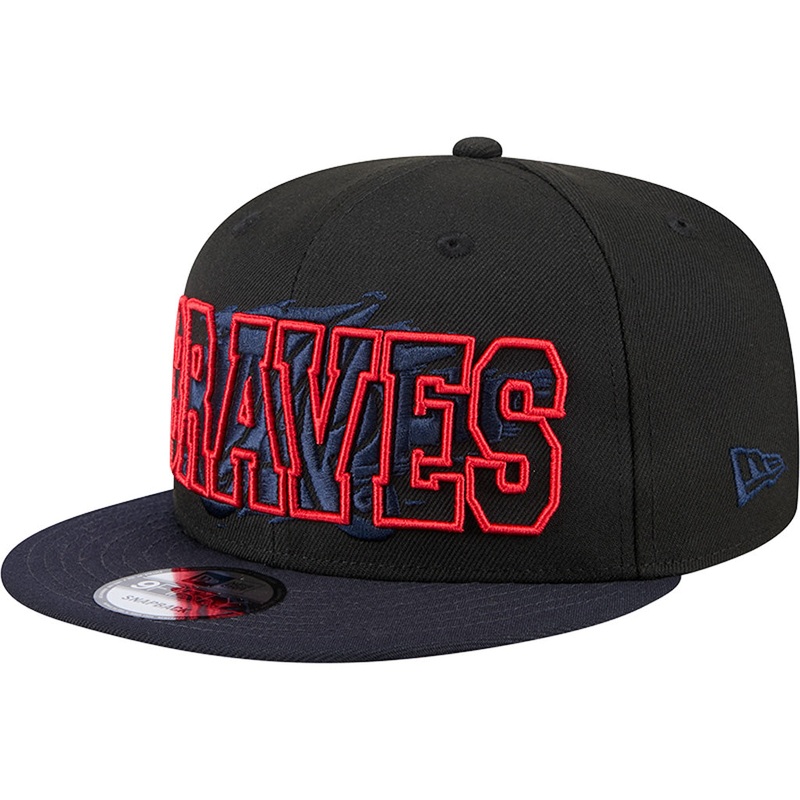 MLB Atlanta Braves New Era Splatter 9FIFTY Snapback Hat – Black