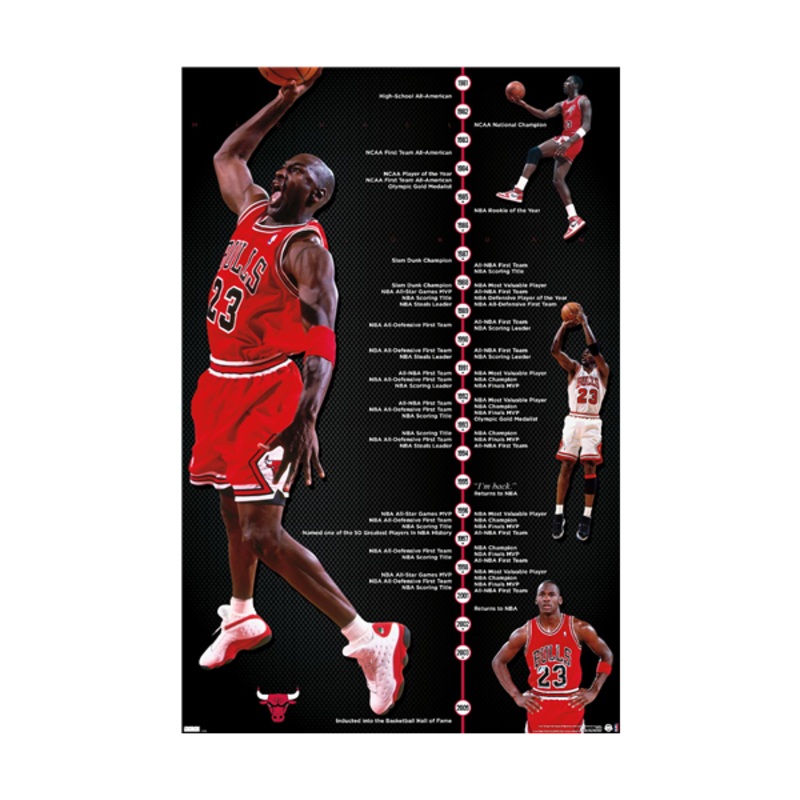 NBA Chicago Bulls Michael Jordan Trends Timeline Wall Poster