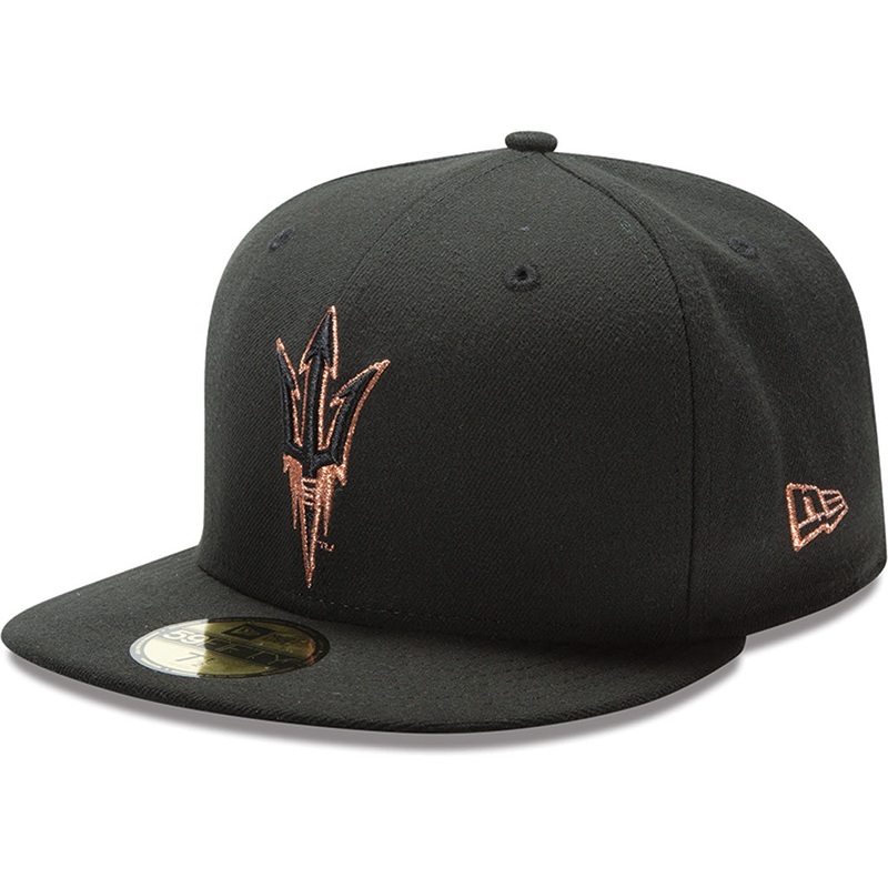 NCAA Arizona State Sun Devils New Era Team Color Fork Logo 59FIFTY – Black