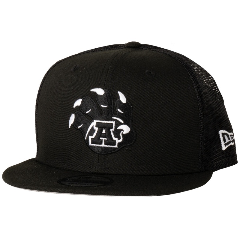 NCAA Arizona Wildcats New Era Paw Black & White Trucker 9FIFTY Snapback Hat – Black