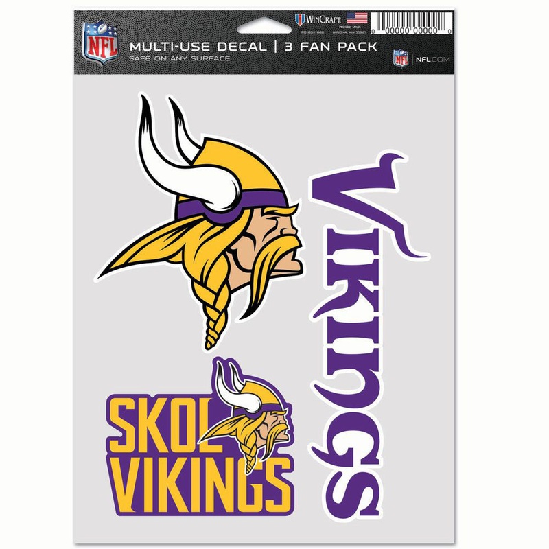 NFl Minnesota Vikings Team Wincraft 6″x8″ 3 Pack Decal