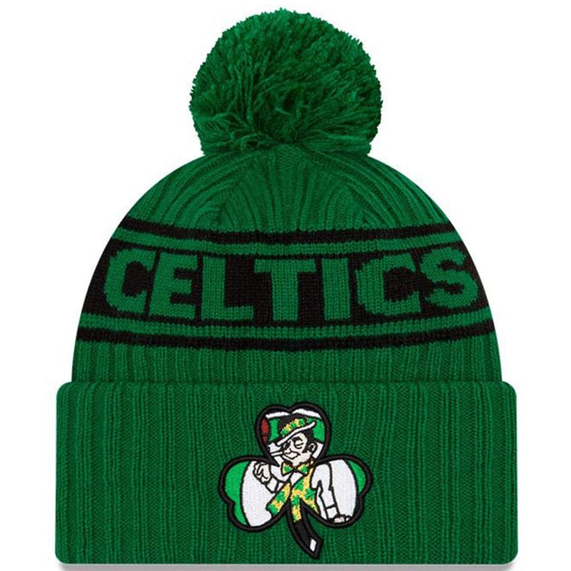 Boston Celtics New Era NBA 2021 Draft Pom Knit Beanie – Green