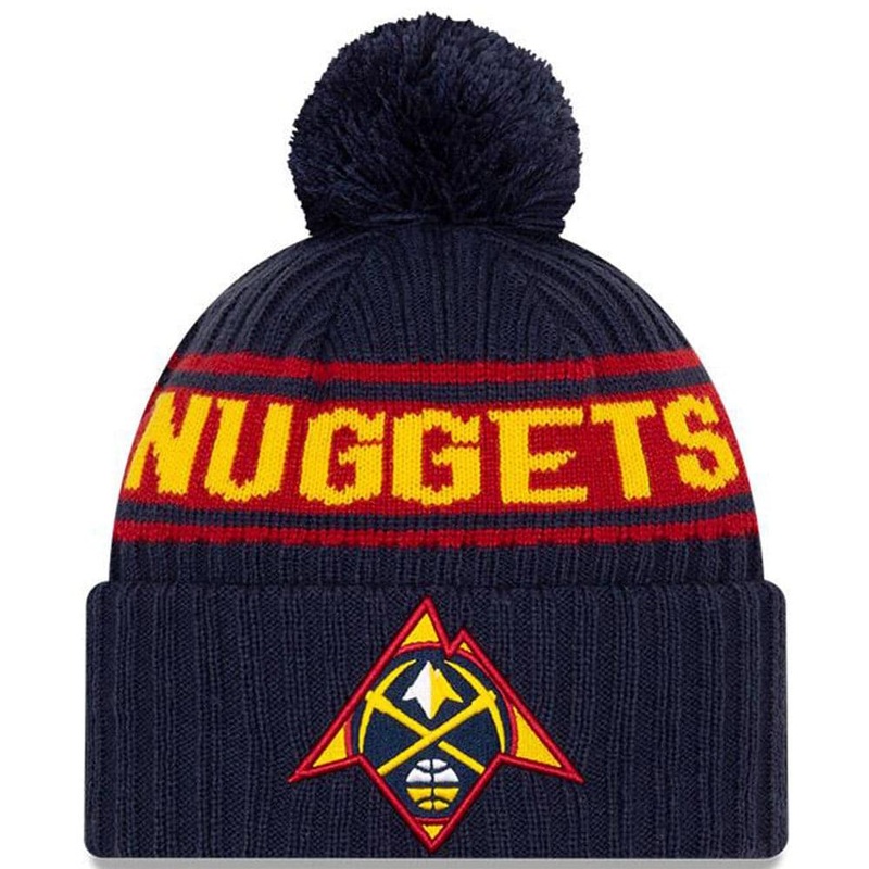 Denver Nuggets New Era NBA 2021 Draft Pom Knit Beanie – Navy