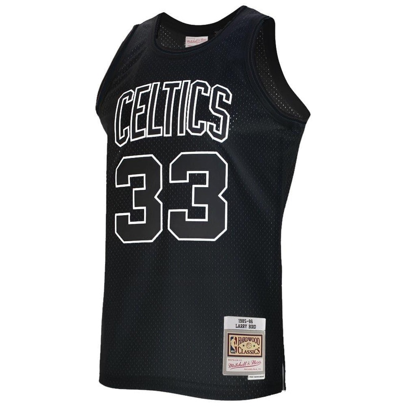 Larry Bird Boston Celtics Mitchell & Ness NBA White Logo Swingman Jersey – Black