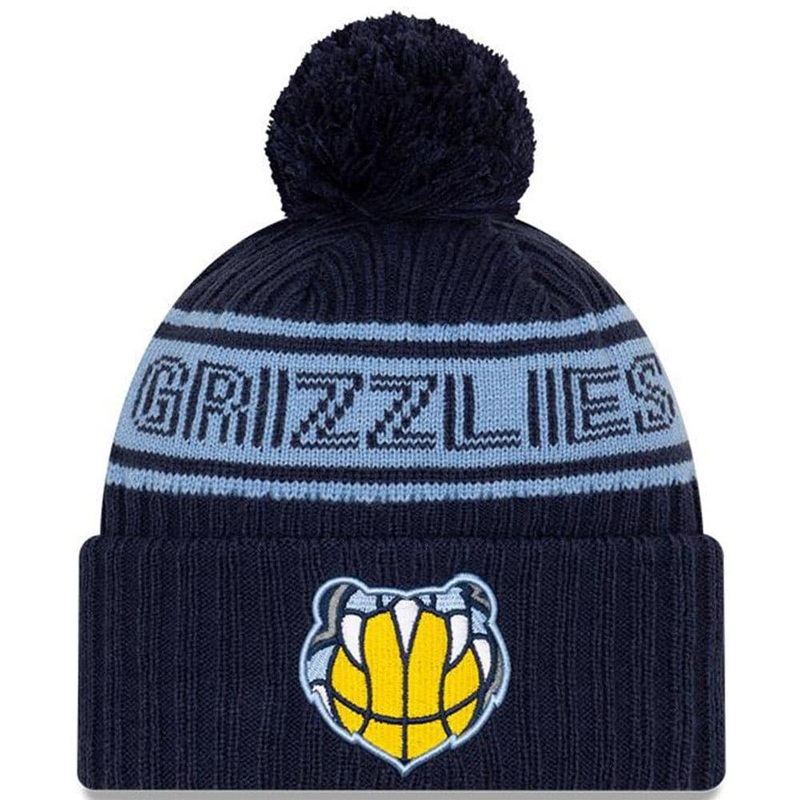 Memphis Grizzlies New Era NBA 2021 Draft Pom Knit Beanie – Navy