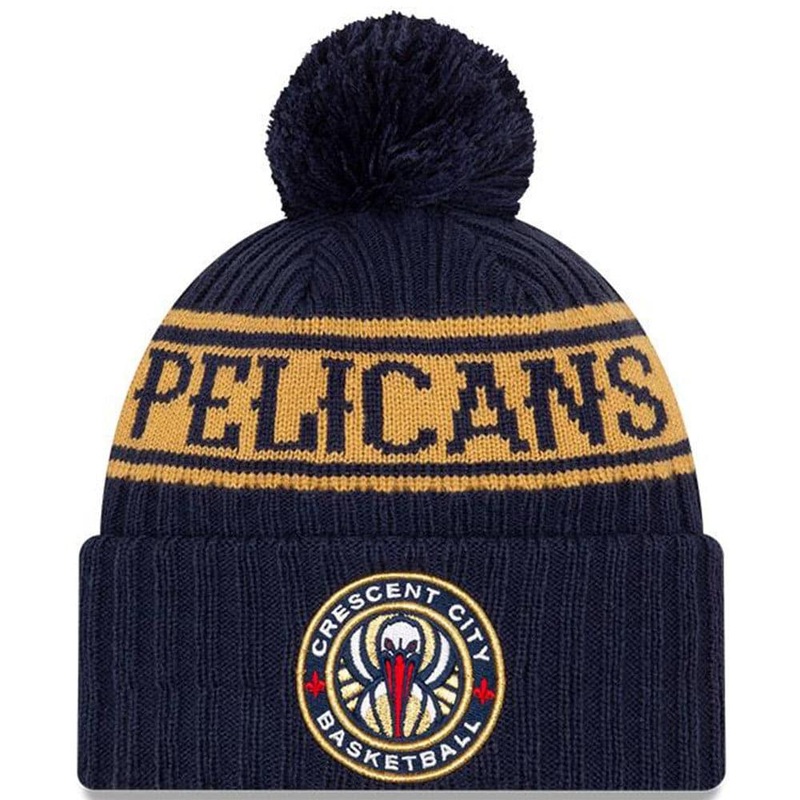 New Orleans Pelicans New Era NBA 2021 Draft Pom Knit Beanie – Navy