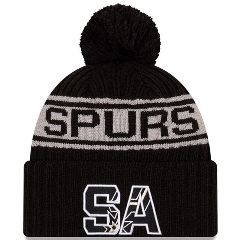 San Antonio Spurs New Era NBA 2021 Draft Pom Knit Beanie – Black