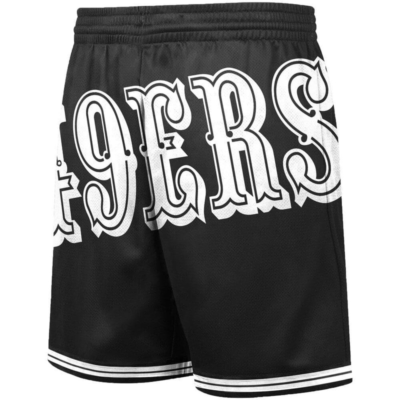 San Francisco 49ers Mitchell & Ness NFL Big Face 3.0 Swingman Shorts – Black
