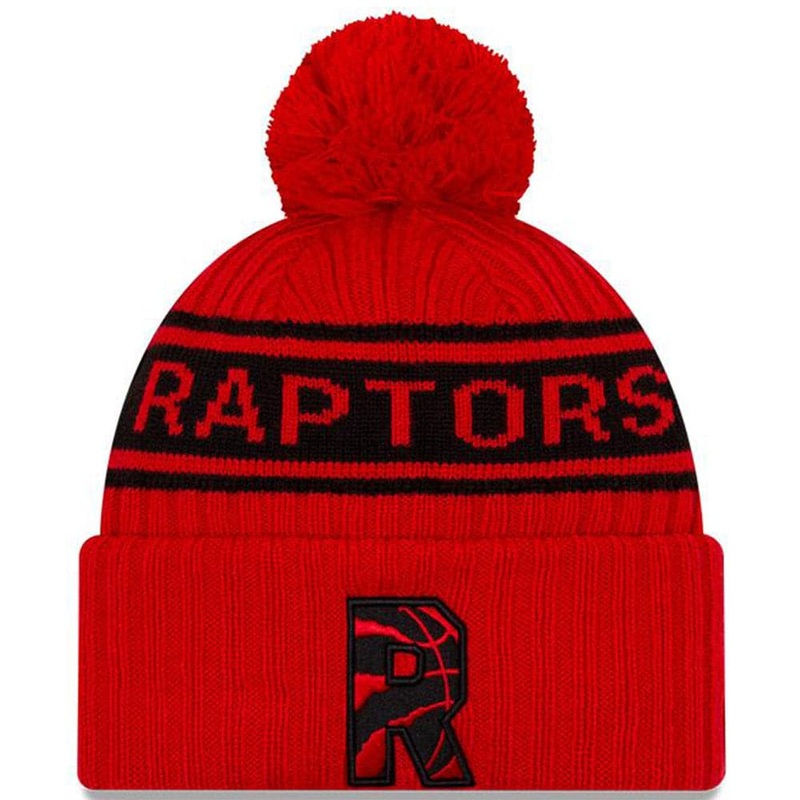 Toronto Raptors New Era NBA 2021 Draft Pom Knit Beanie – Red