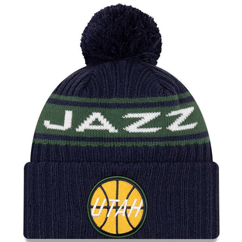 Utah Jazz New Era NBA 2021 Draft Pom Knit Beanie – Navy