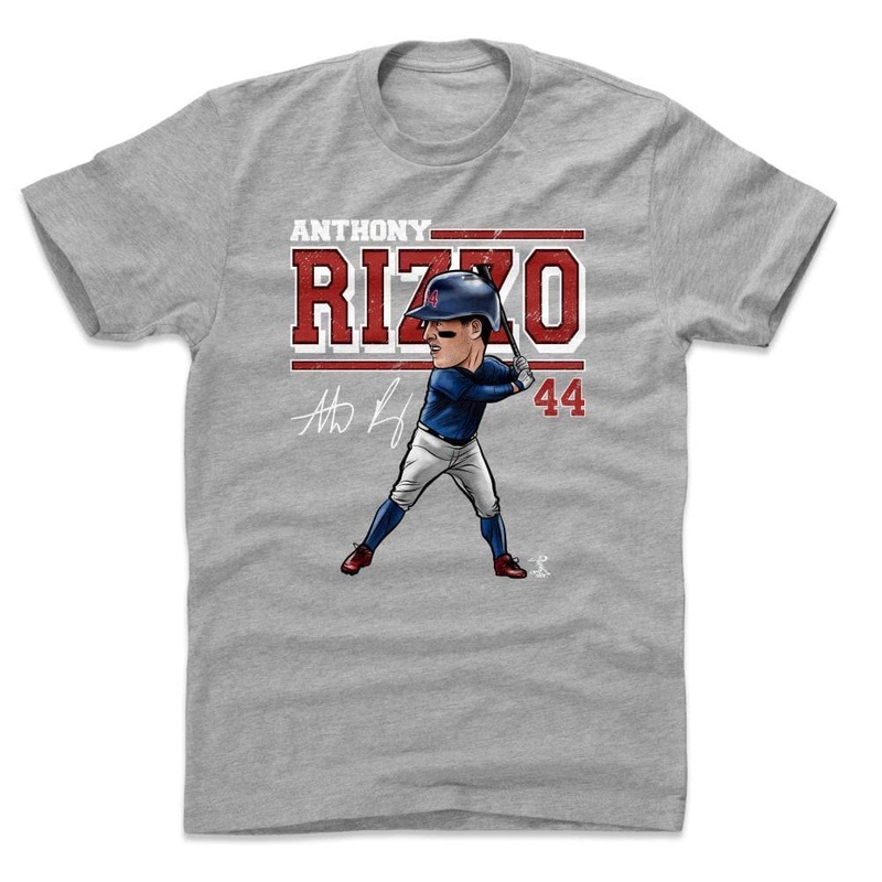 Anthony Rizzo Chicago Cubs 500 Level MLB Cartoon T-Shirt – Grey