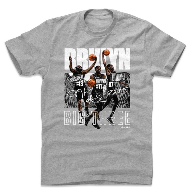 Brooklyn Nets 500 Level NBA Trio City T-Shirt – Grey