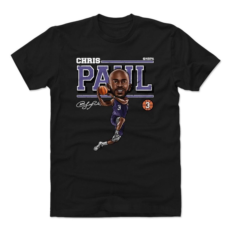 Chris Paul Phoenix Suns 500 Level NBA Cartoon T-Shirt – Black