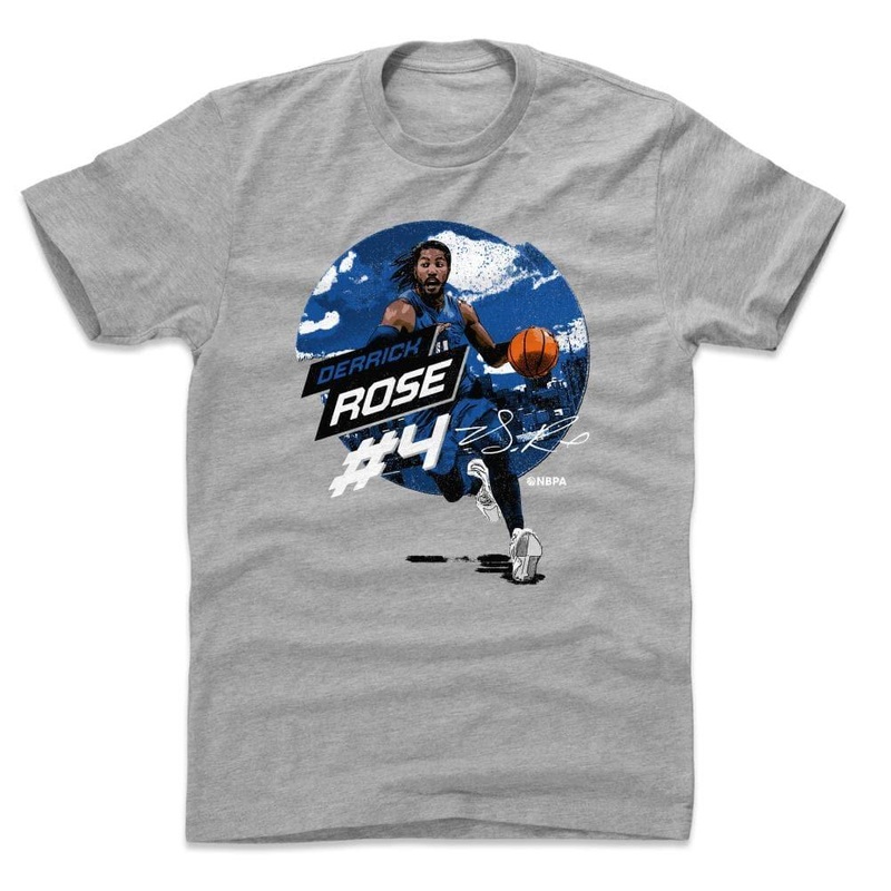Derrick Rose New York Knicks 500 Level NBA City Emblem T-Shirt – Grey