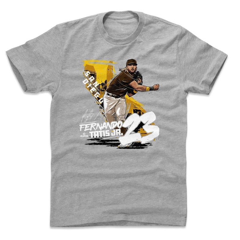 Fernando Tatis Jr San Diego Padres State 500 Level MLB Cartoon T-Shirt – Grey