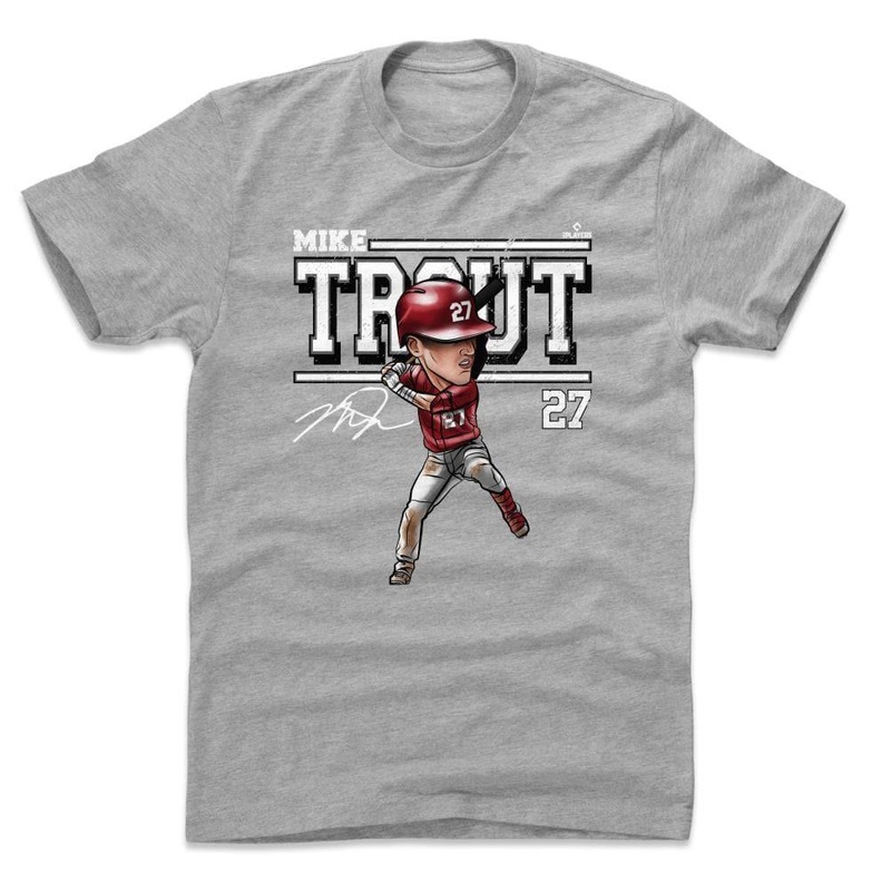 Mike Trout Los Angeles Angels 500 Level MLB Cartoon T-Shirt – Grey
