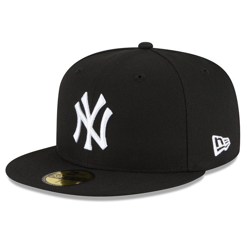 MLB New York Yankees New Era Black & White 59FIFTY Fitted Hat – Black