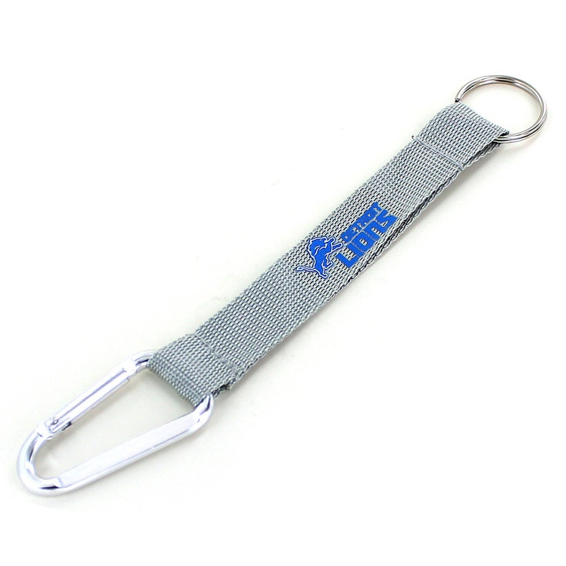 NFL Detroit Lions Aminco Carabiner Lanyard Keychain – Gray