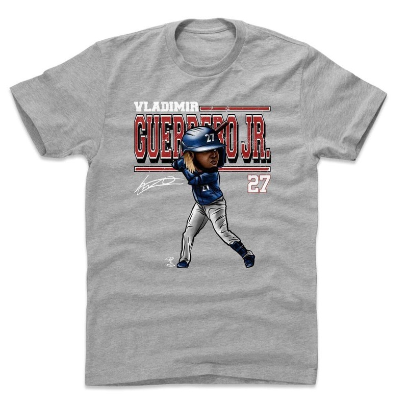 Vladimir Guerrero Jr Toronto Blue Jays 500 Level MLB Cartoon T-Shirt – Grey