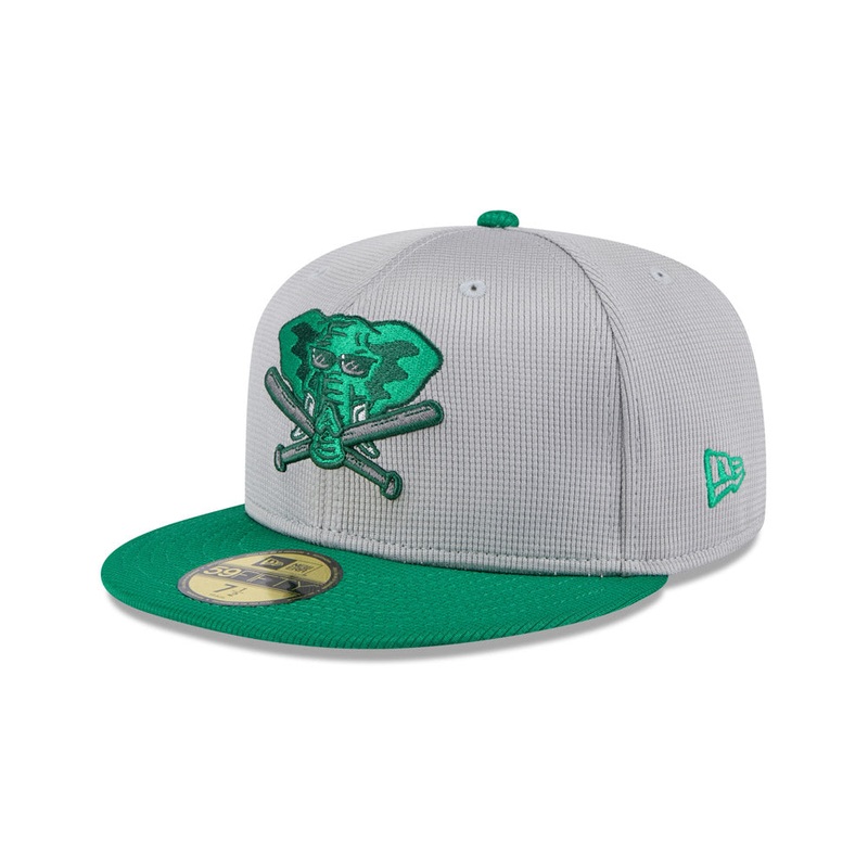 MLB Oakland Athletics New Era 2025 Graphite Batting Practice 59FIFTY Fitted Hat – Graphite