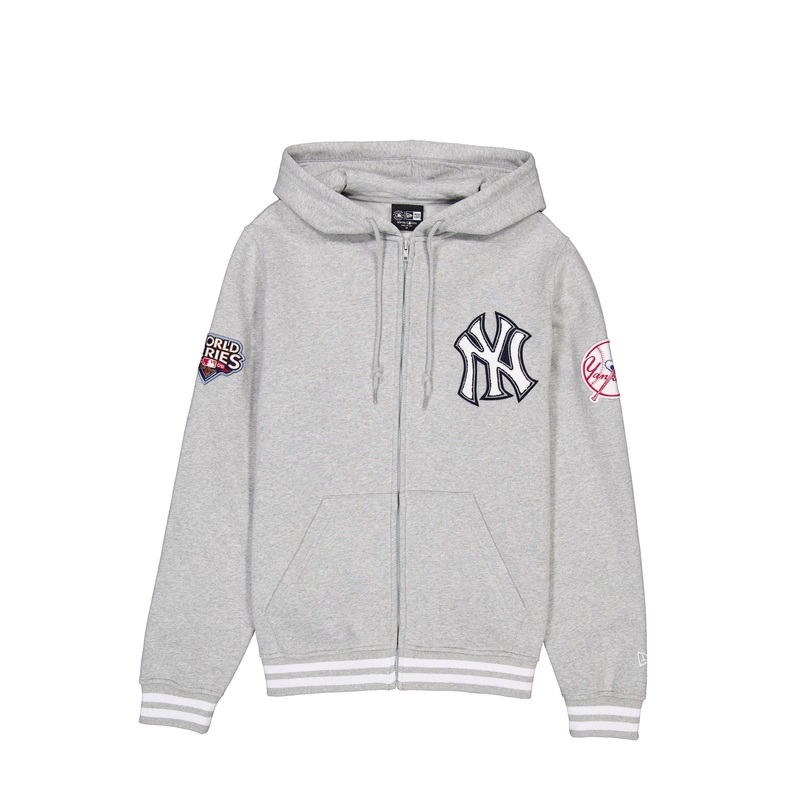 New York Yankees Gray Logo Select Full-Zip Hoodie