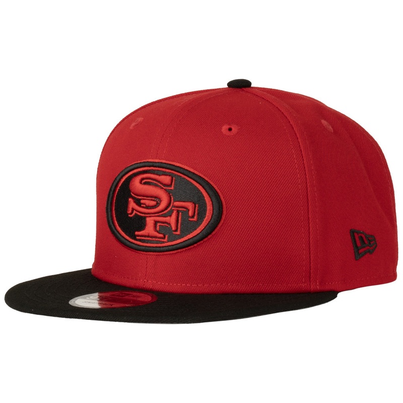 NFL San Francisco 49ers New Era Black Logo 9FIFTY Snapback Hat – Red