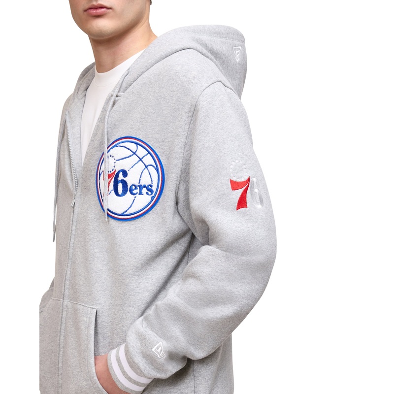 Philadelphia 76ers Gray Logo Select Full-Zip Hoodie
