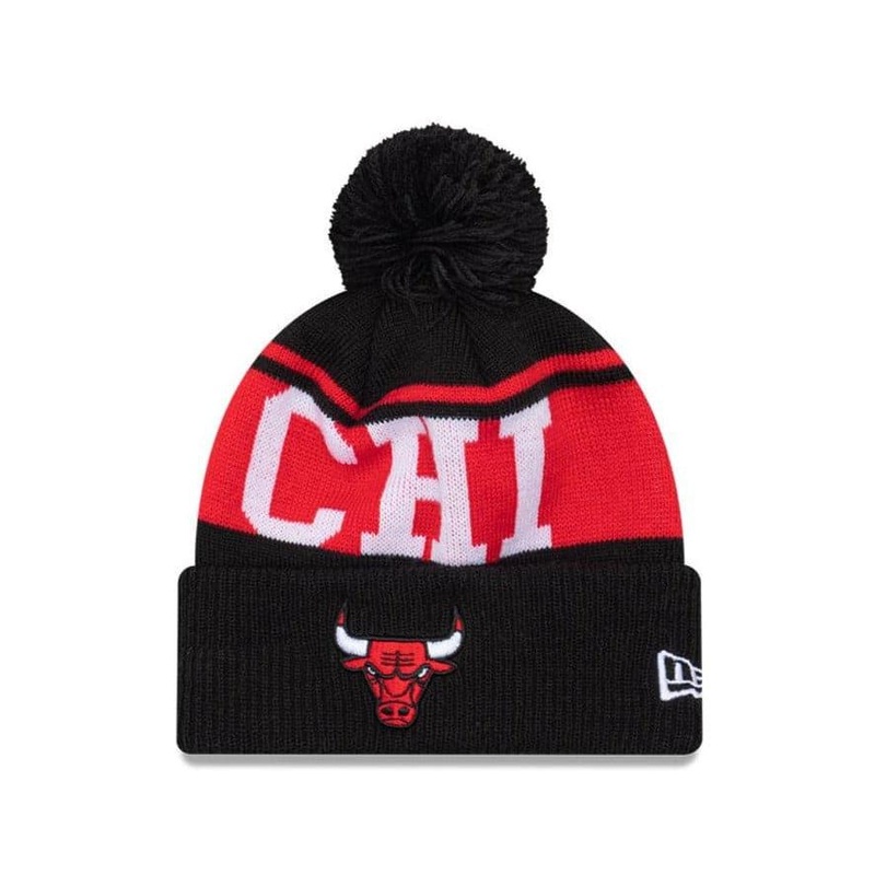 Youths Chicago Bulls New Era NBA Team Initials Knit Beanie – Black
