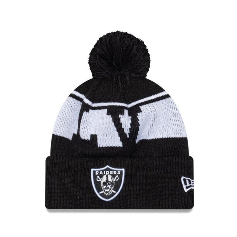 Youths Las Vegas Raiders New Era NFL Team Initials Knit Beanie – Black