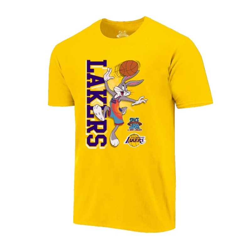 Youths Los Angeles Lakers Space Jam 2 Movie Outerstuff Vertical Tunes T-Shirt – Yellow