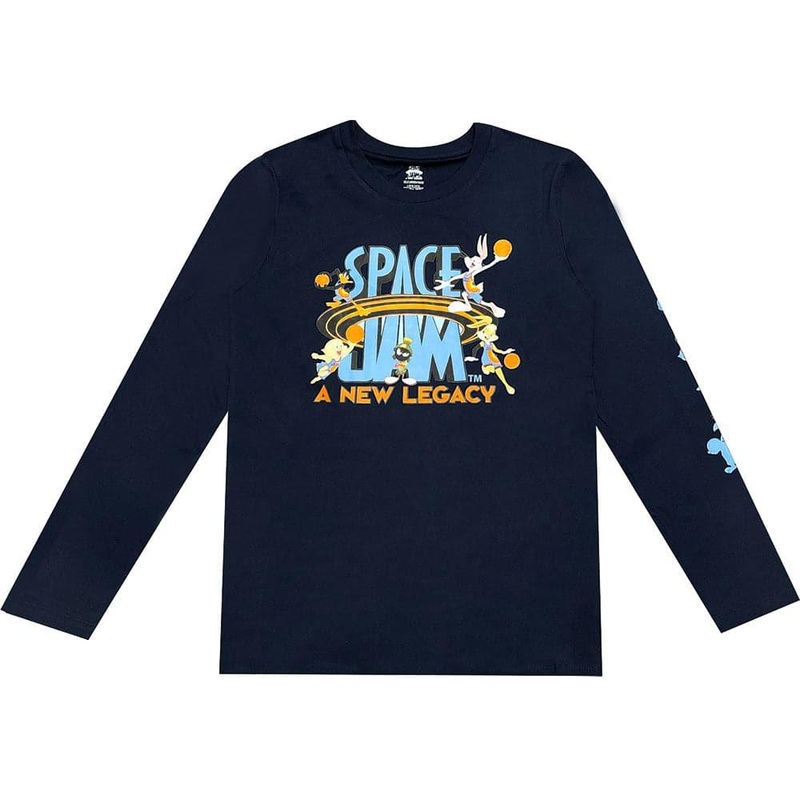 Youths Space Jam 2 Movie Outerstuff All In Logo Long Sleeve T-Shirt – Navy
