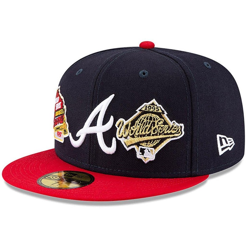 Atlanta Braves New Era MLB Champions Patch 59FIFTY Fitted Hat – Navy
