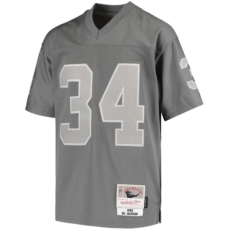 Bo Jackson Las Vegas Raiders Mitchell & Ness NFL Metal Works Legacy Jersey – Gunmetal