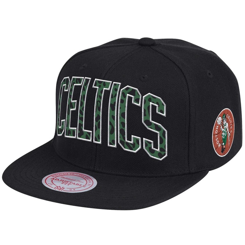 Boston Celtics Mitchell & Ness NBA HWC Wildback Snapback Hat – Black