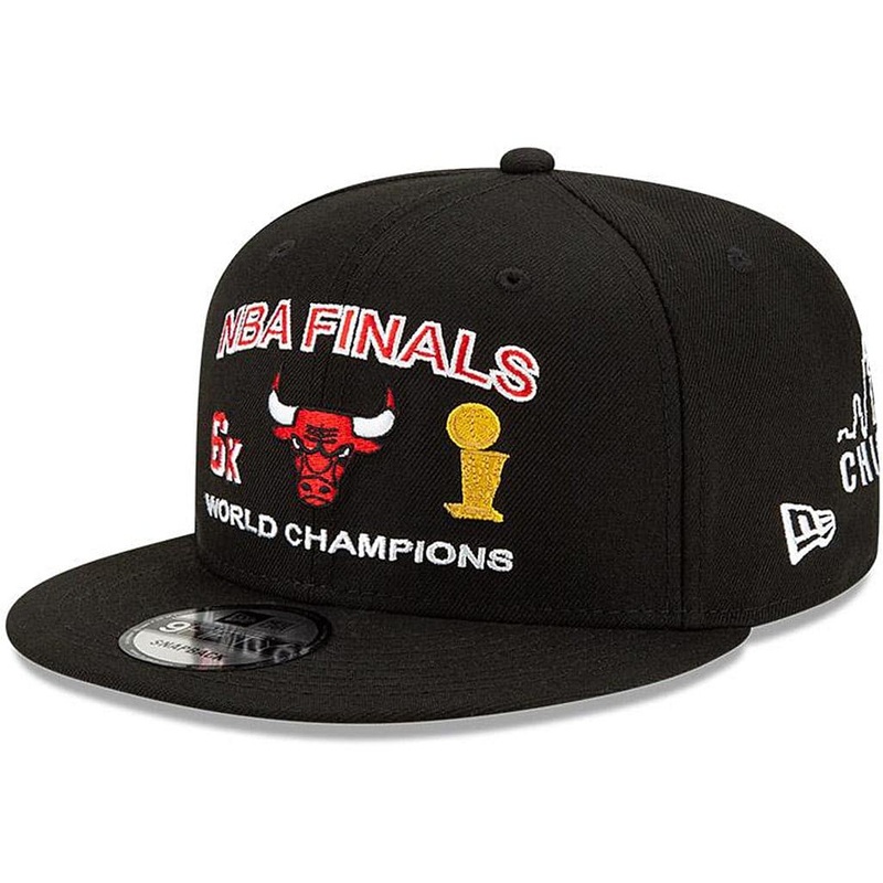 Chicago Bulls New Era NBA Champions Icon 9FIFTY Snapback Hat – Black