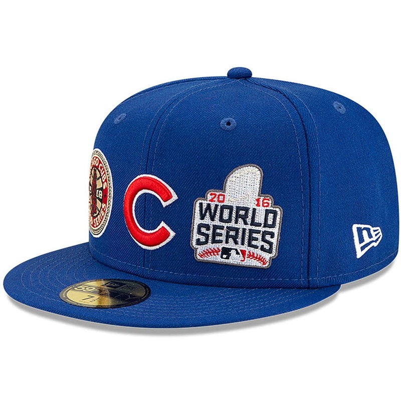 Chicago Cubs New Era MLB Champions Patch 59FIFTY Fitted Hat – Blue