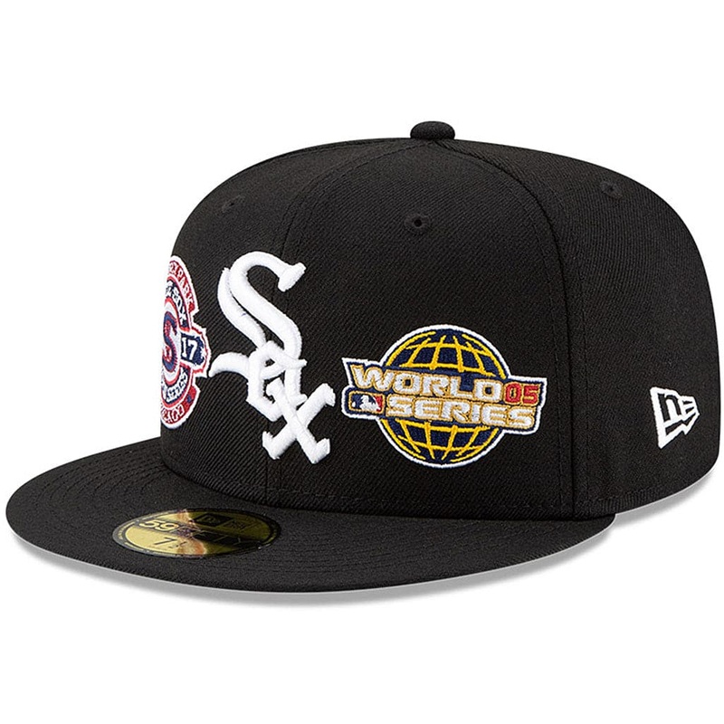 Chicago White Sox New Era MLB Champions Patch 59FIFTY Fitted Hat – Black