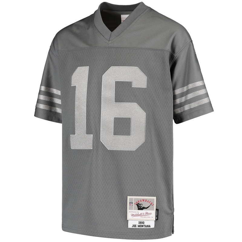 Joe Montana San Francisco 49ers Mitchell & Ness NFL Metal Works Legacy Jersey – Gunmetal