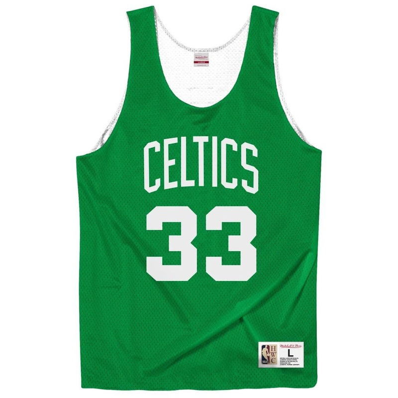 Larry Bird Boston Celtics Mitchell & Ness NBA Reversible Mesh Tank – Green/White