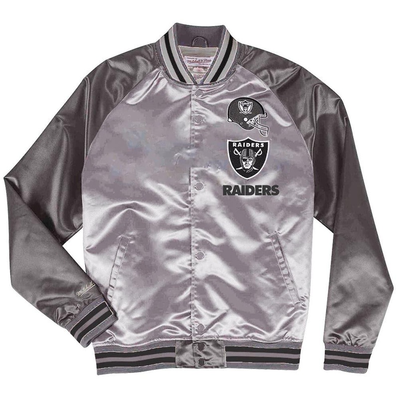 Las Vegas Raiders Mitchell & Ness NFL Metal Works Premium Jacket – Grey