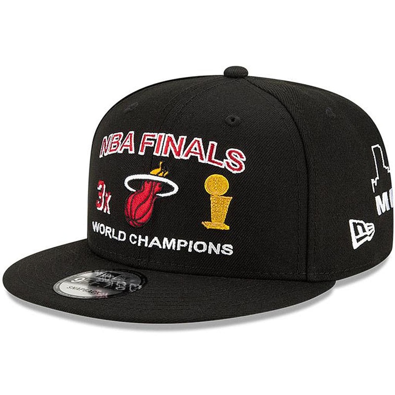 Miami Heat New Era NBA Champions Icon 9FIFTY Snapback Hat – Black
