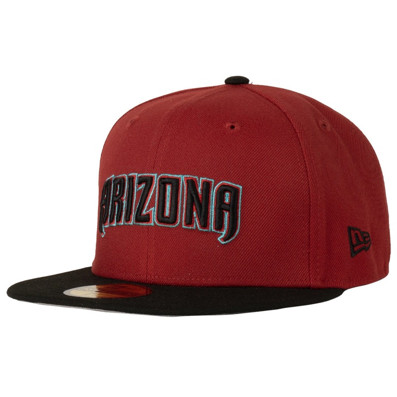 MLB Arizona Diamondbacks New Era Two-Tone Wordmark 59FIFTY Fitted Hat – Red