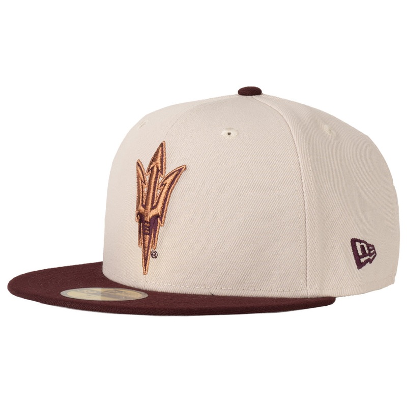NCAA Arizona State Sun Devils New Era Two-Tone Fork 59FIFTY Fitted Hat – Stone