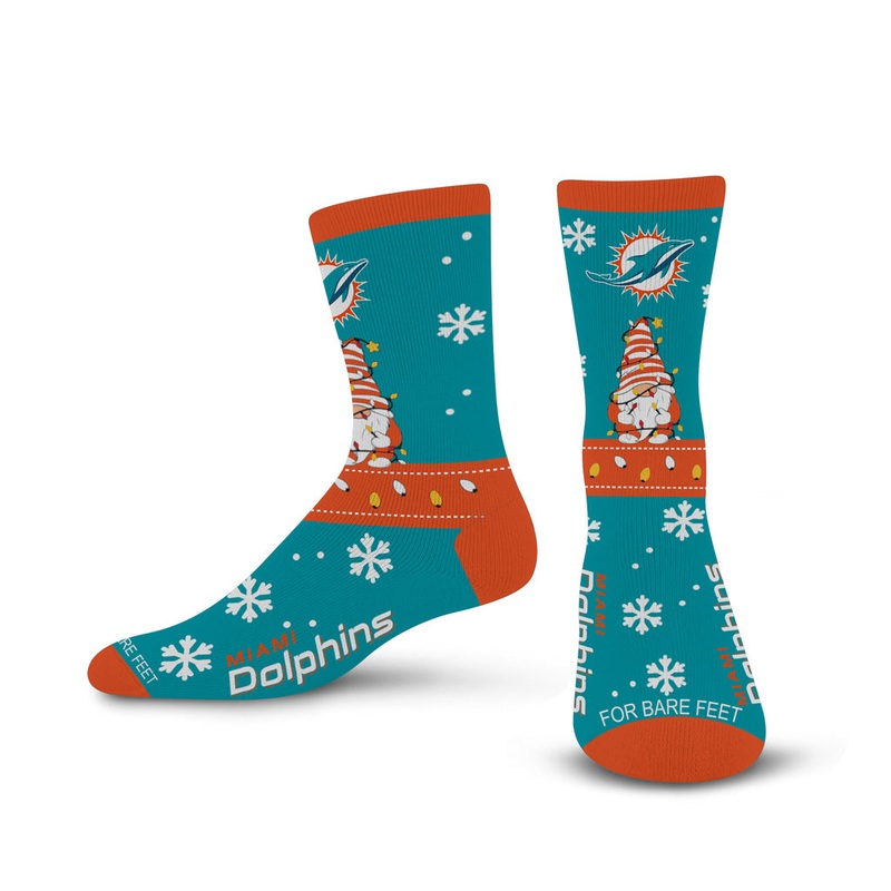 NFL Miami Dolphins For Bear Feet Sweater Gnome Socks